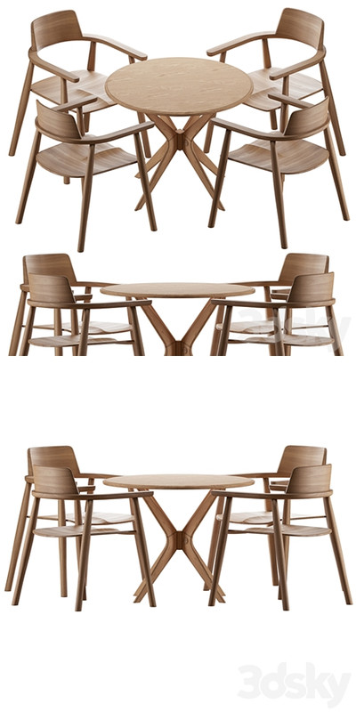 Table Alden with chairs Samurai